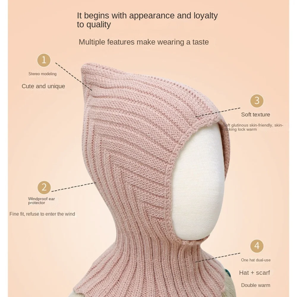 Acrylic Baby Neck Warmers Windproof Balaclavas