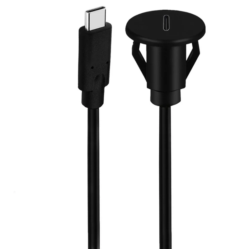 USB3.0 Type-C 3.1 수-암 연장 케이블 코드 자동차 대시보드 패널 마운트 83XB