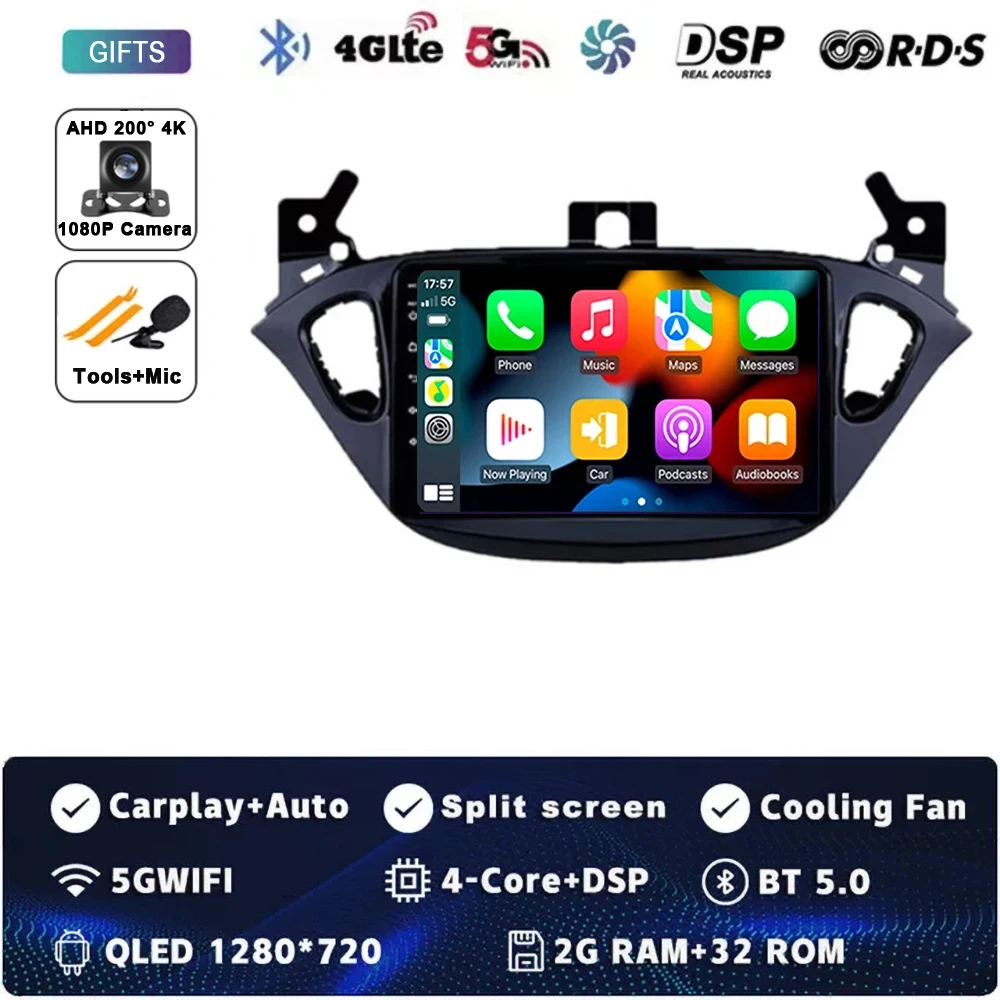 2+32G Autoradio Android 2Din pour OPEL Corsa E pour Opel Adam 2013