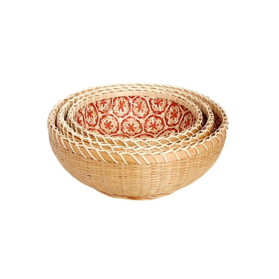 Natural Rattan Handwoven Storage Basket for Kitchen Fruit