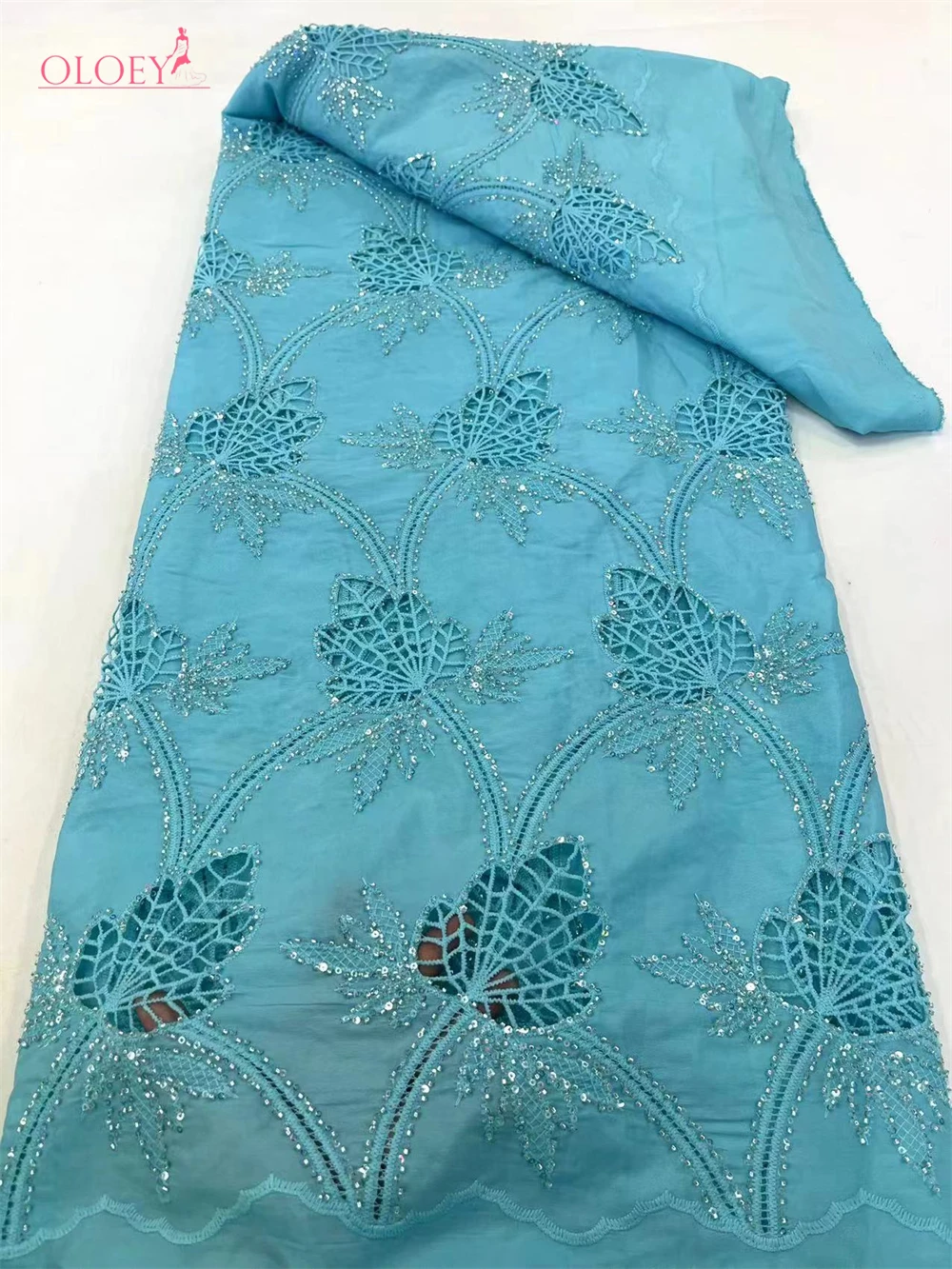 Environmentally Friendly colors Fashion French Mesh Embroidery Sequin Fabric African Nigerian Lace Fabric For Wedding Dress lace fabric