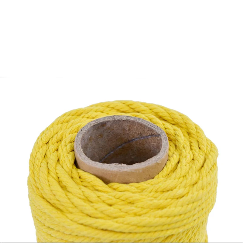 4mmx110yards 100% Cotton Cord Colorful Rope Beige Twisted Craft Macrame String DIY Wedding Home Textile Decorative supply