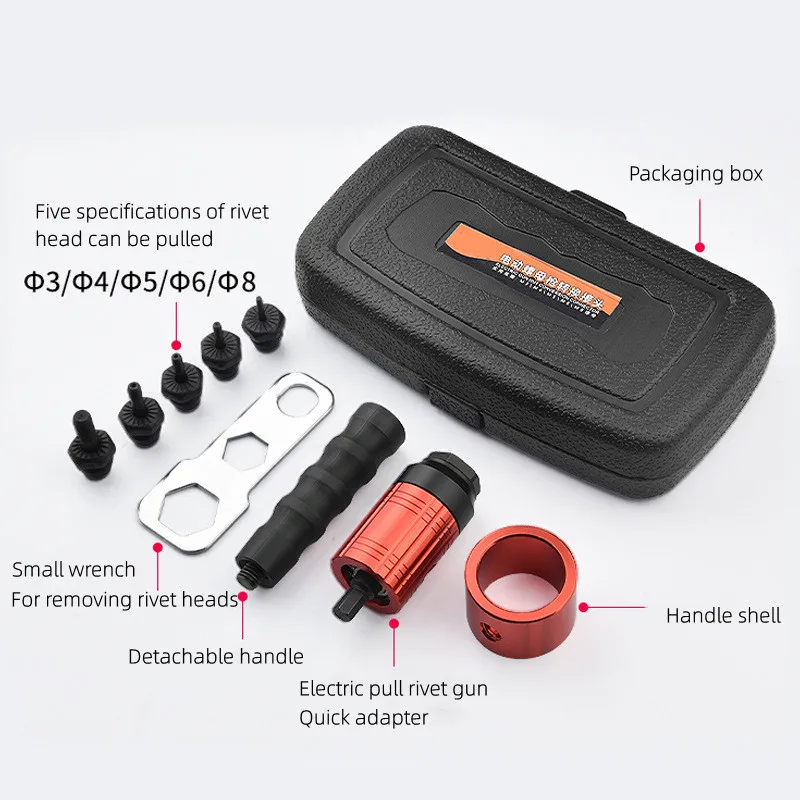 Rivet Nut Gun Riveting M3~M8 Cordless Rivet Drill Electric Adapter Insert Nut Tool, Can Be Used In Manual And Electric Mode 6