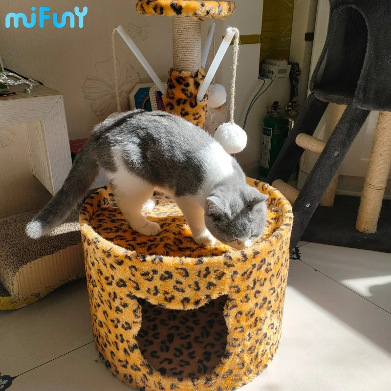 

MiFuny Cute Cat Tree House Cat Villa with Beds Cat Climbing Frame Cats Toys with Balls Tower for Cats Furniture Pet Accessories
