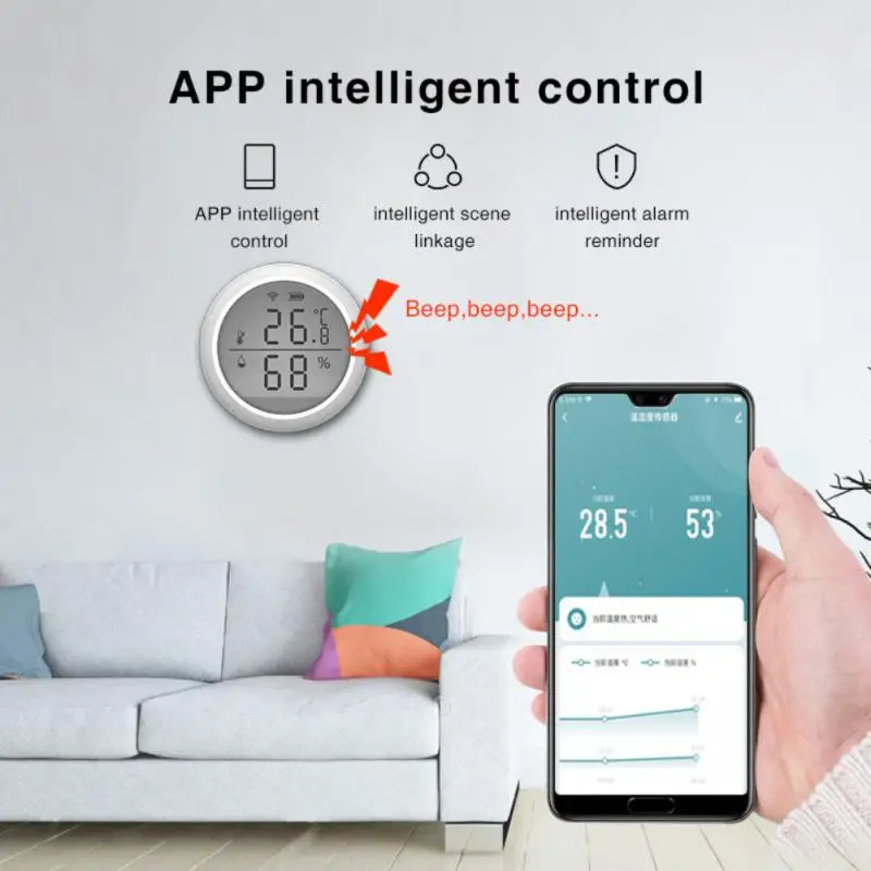 

1~10PCS Wifi Professional Hygrometer Gateway Required Thermometer Smart Home Temperature And Humidity Sensor Tuya Sensitive