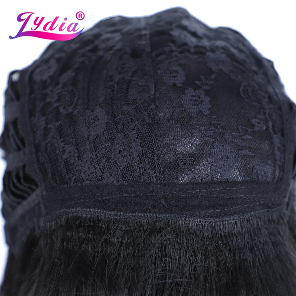 Lydia für schwarze Frauen synthetische Perücken mit rechten Knall mittel gerade Perücke Mix Farbe p1b/30 Afro amerikaner Perücken braun – Detail 10
