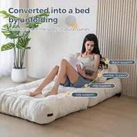 Vacuum Compression Sofa Foldable Simple Fabric Corner Modular Couch Floor Multi Function Nordic Living Room Bedroom Decoration 2