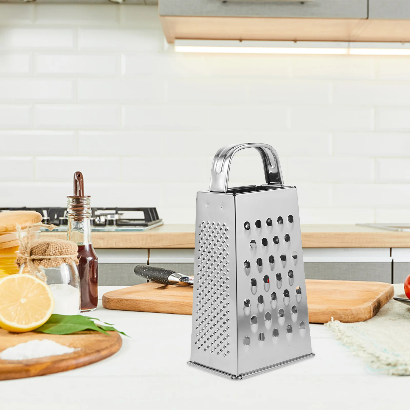 

Garlic Peeler Box Grater Stainless Steel 4-Sided Cheese Graters Handle Vegetables Ginger Lemon Garlic Slicer Kitchen