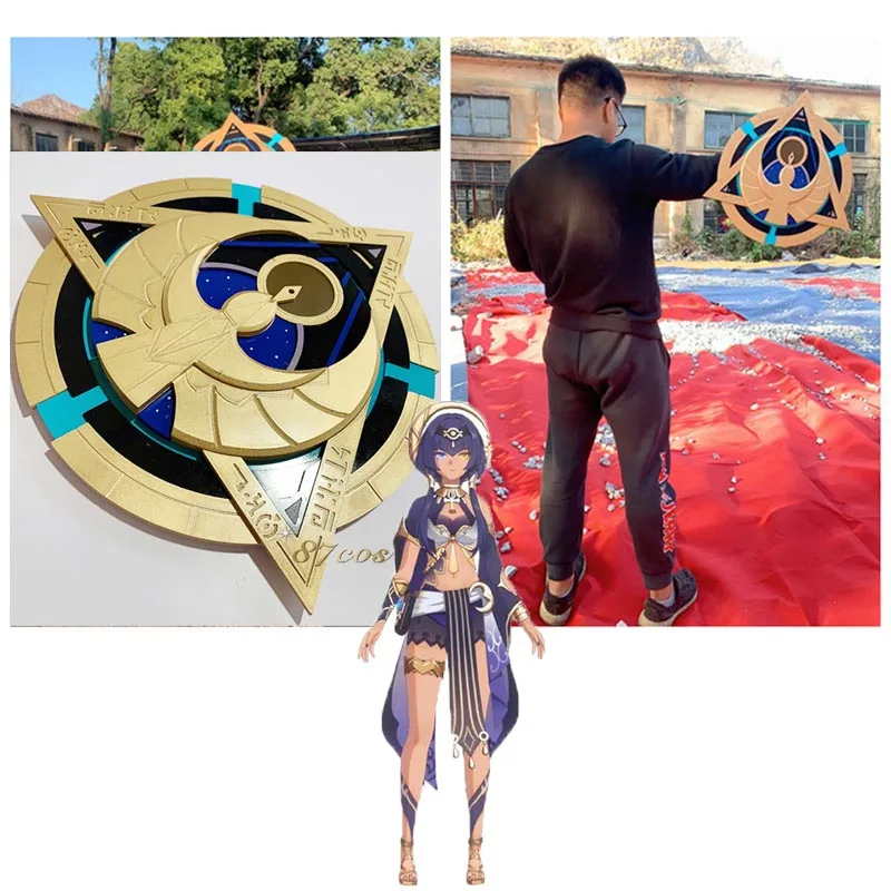 

42CM Anime Game Genshin Impact New Sumeru Account Candace Cosplay Weapon Shield Halloween Party EVA Props Kids Toys