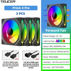 Enhanced ARGB 120mm PC Cooling Fan Kit - PWM & RGB Customizable Gaming Fans (As Shows)