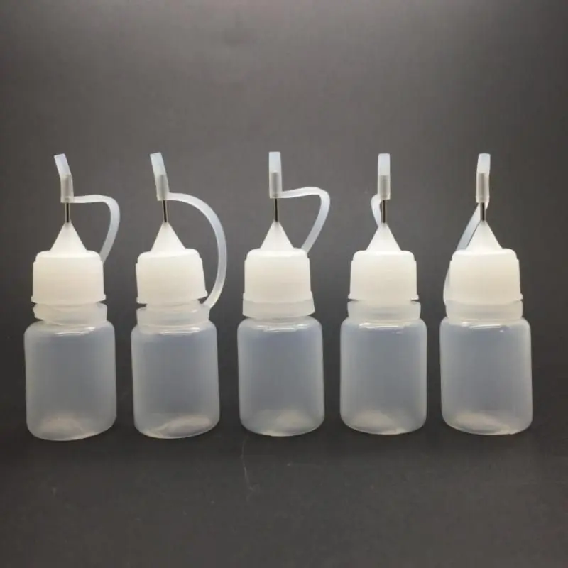 

10ml 30ml Plastic Squeezable Tip Applicator Bottle refillable Dropper Bottles with Needle Tip Caps for Glue DIY