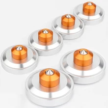

44mm-25mm Hi End Machined Solid Aluminum Isolation Spike Feet Stand Damper Pad For Hifi Audio AMP Cabinet Speaker Turntable