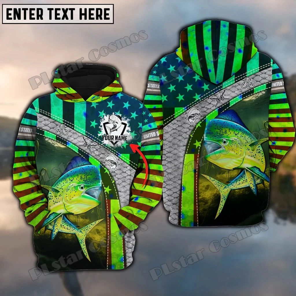 Tuna Fishing & Mahi Mahi Fishing Skin Customize Name 3D Printed Men's Fashion Hoodies Autumn Unisex Casual Hooded Pullover QDY64