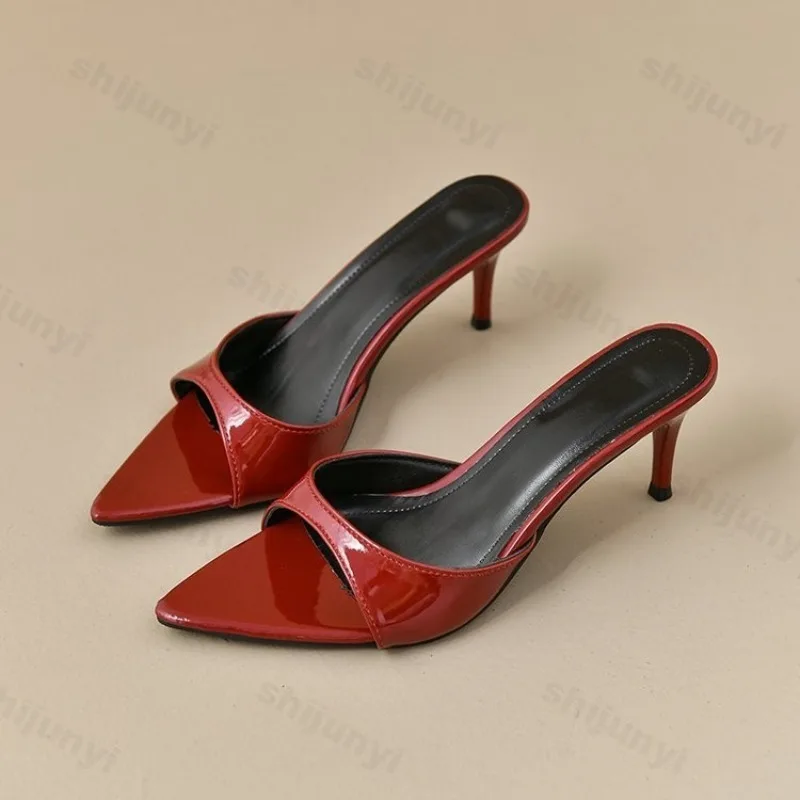 Women's High Heels Summer Slippers Women Sandals Fashion Classic Pointy Open Toe Stiletto Heels Sexy 2026 High-heeled Slippers 5