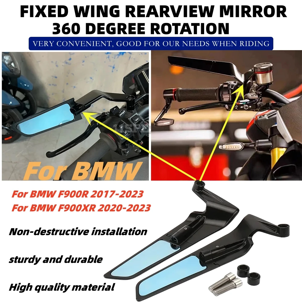 

Motorcycle Mirror Modified Wind Wing Adjustable Rotating Rearview Mirrors For BMW F900R 2017-2023 F900XR 2020-2023 F900 R XR