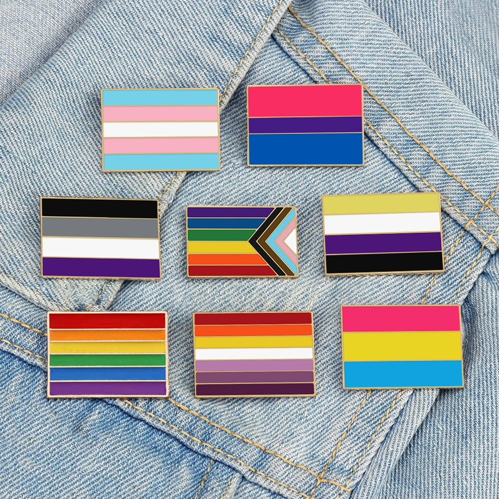 Asexual Gay Lesbian Enamel Brooches LGBT Pride Non-binary Trans ...