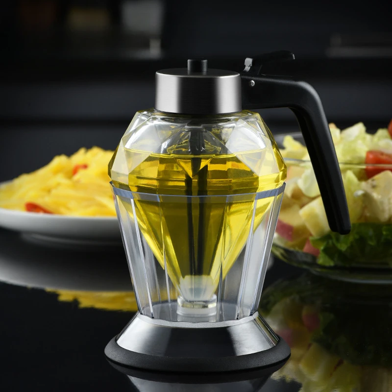 

Diamond Oil Pot Glass Honey Pot Sealed and Transparent Oil Drop Bottle Sauce and Vinegar Seasoning Pot Dust and Moisture Proof