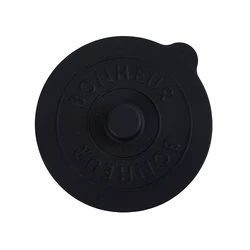 Silicone Reusable Leakproof Cup Lid - Cute Suction Seal (Black)