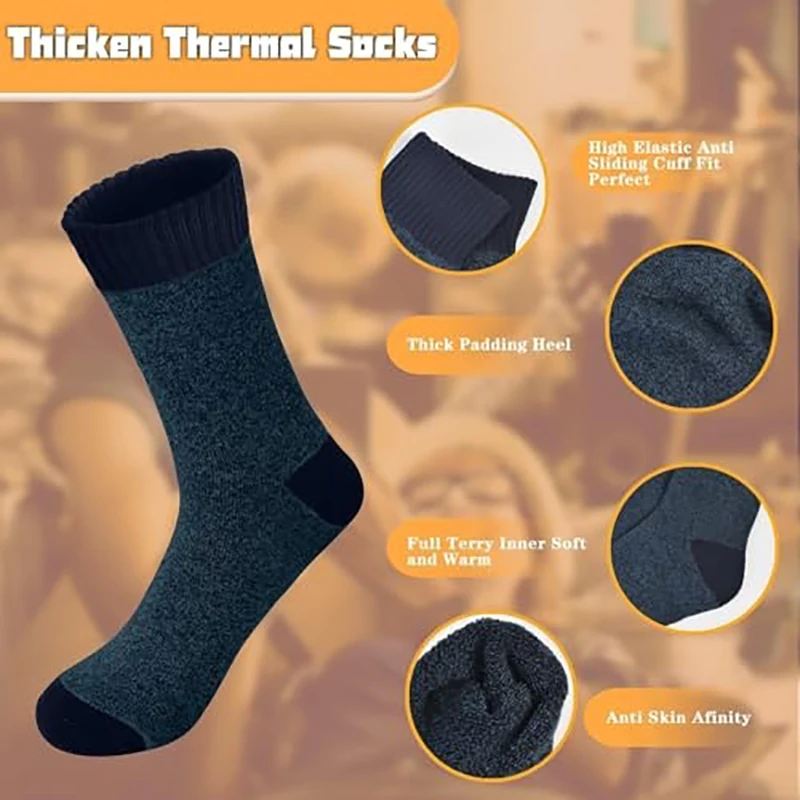 APILEN 5 Pairs Men's Warm Thermal Winter Socks 2