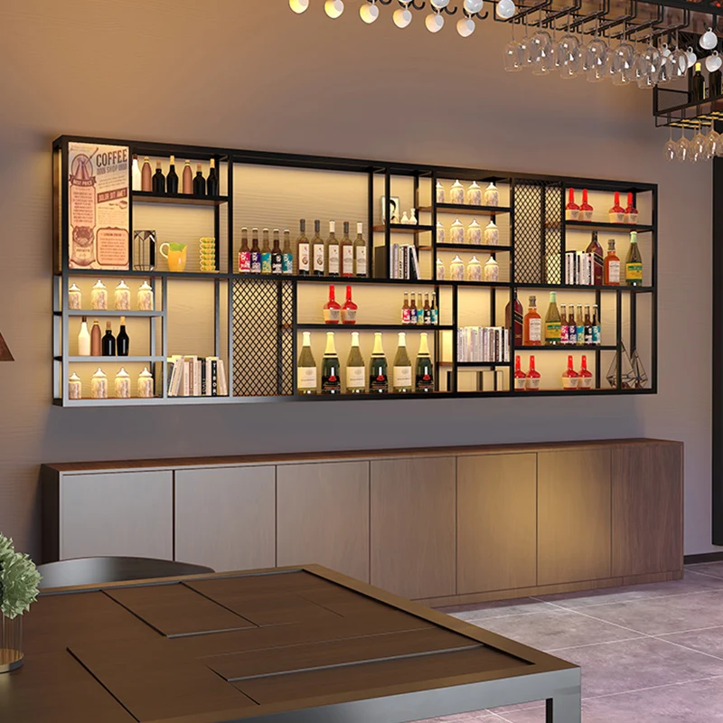 Cabnet Cabinets To Store Multifunction Portable Bar Station Wine Rack For Wall Shelf Iron Cabinet Stackable Racks Shelves Oloey