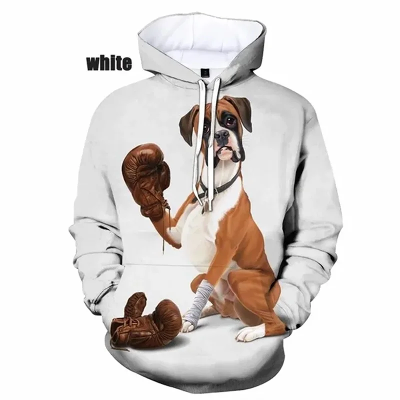 thumbnail image 1 of Sudadera con capucha con estampado 3D de animales y boxeador para hombre, ropa de calle informal con estampado de perro, talla grande, última moda, 1 of 4