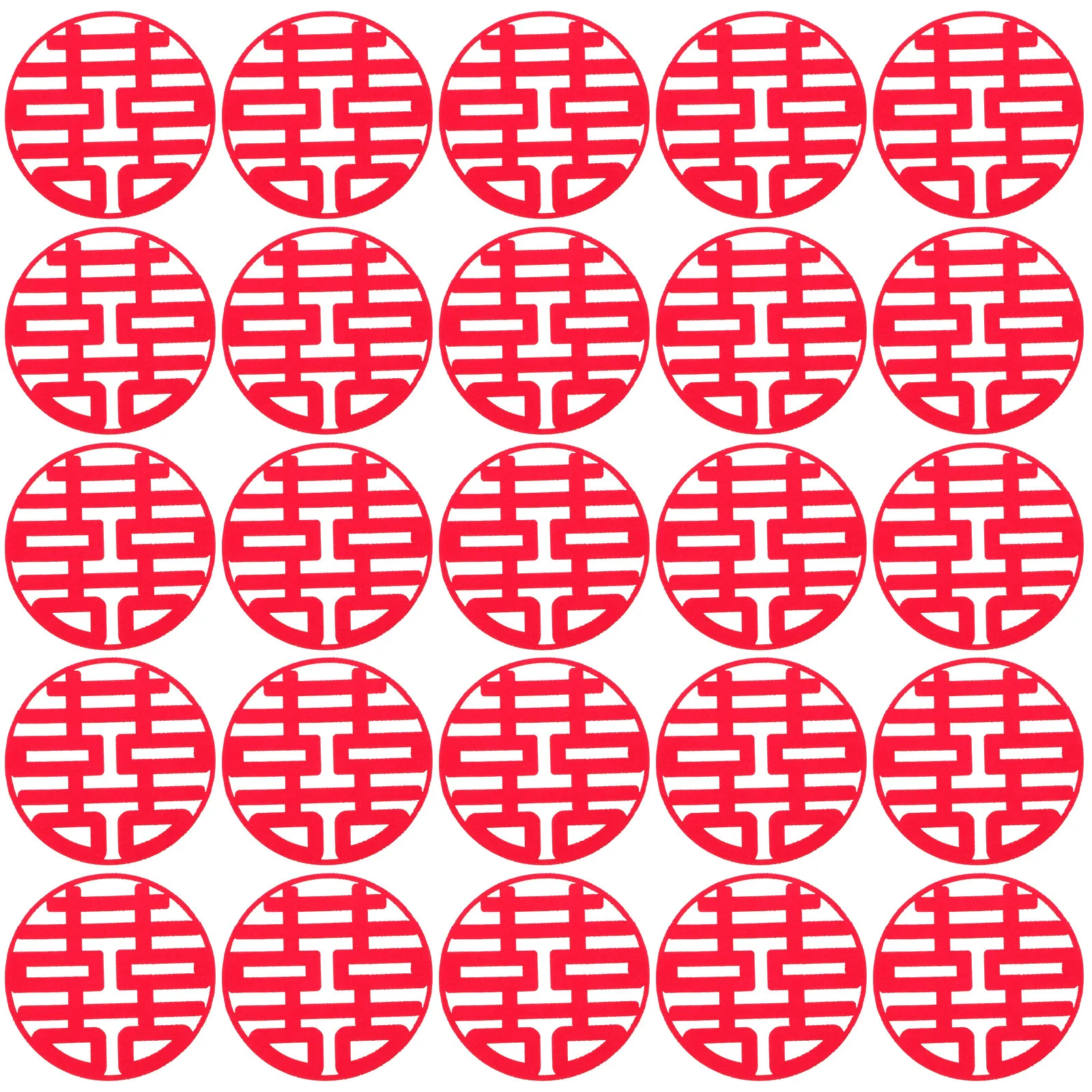 30Pcs 웨딩 Xi 스티커 중국어 레드 페이퍼 컷 부직포 행복 장식 문 창 벽 거실 파티