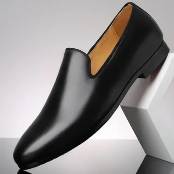 Uomo Festa Matrimonio Guida Mocassini Calzature Mocassini da uomo in vera pelle Scarpe eleganti Slip On Scarpe maschili Scarpe casual 1