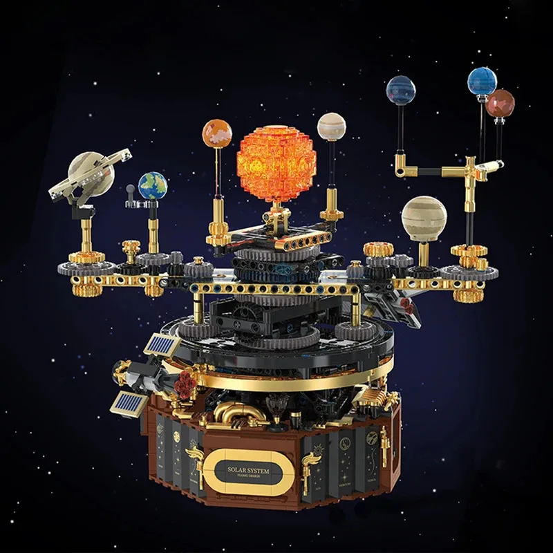 NEW 1098pcs Technical Solar System LED Light Creativity Space Building Blocks Model Science Education Bricks Toy Kid Gift Set 3