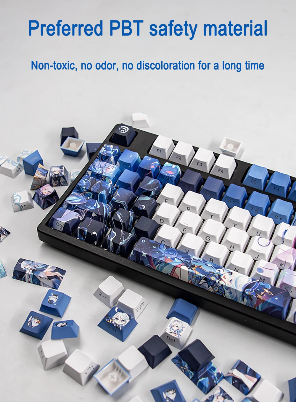 Sublimação PBT Keycap, Cereja Cap Chave Perfil, 137 Teclas, MX Switches