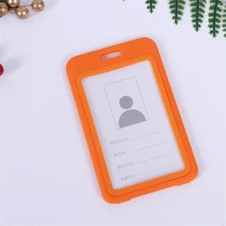 Economical Clear Badge Holder Lanyard with Colorful Protective Case (V - Orange)