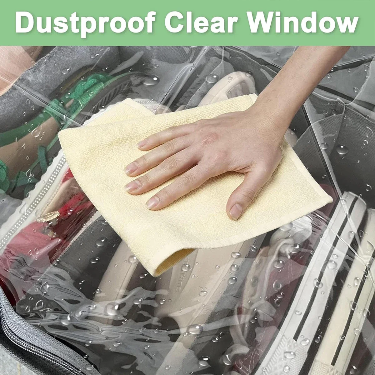 1pc- non-woven bed bottom storage box foldable shoes dust storage box with cover visual finishing storage box 4