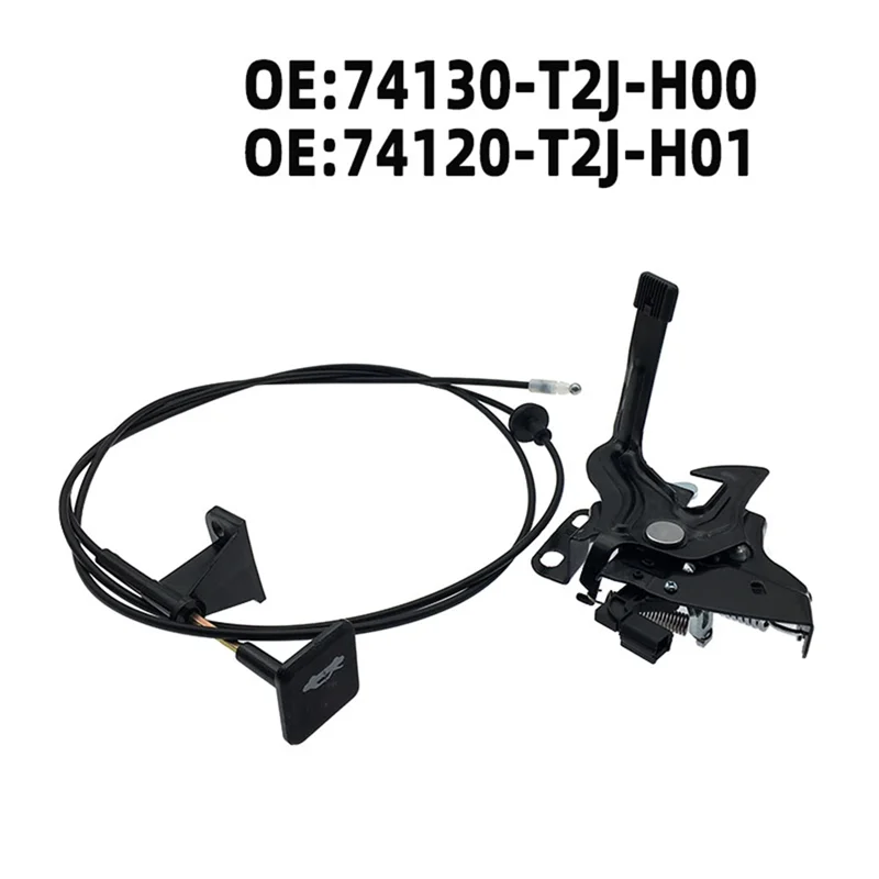 혼다 어코드 2013-2017용 후드 래치 어셈블리 케이블 포함- 잠금 메커니즘 부품 번호 74130-T2J-H00 74120-T2J-H01