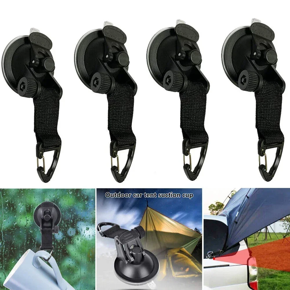 1/4PCS Car Tent Suction Cups Buckle Side Round/Triangular Awning Anchors Outdoor Camping Tent Suckers Anchor Securing Hook