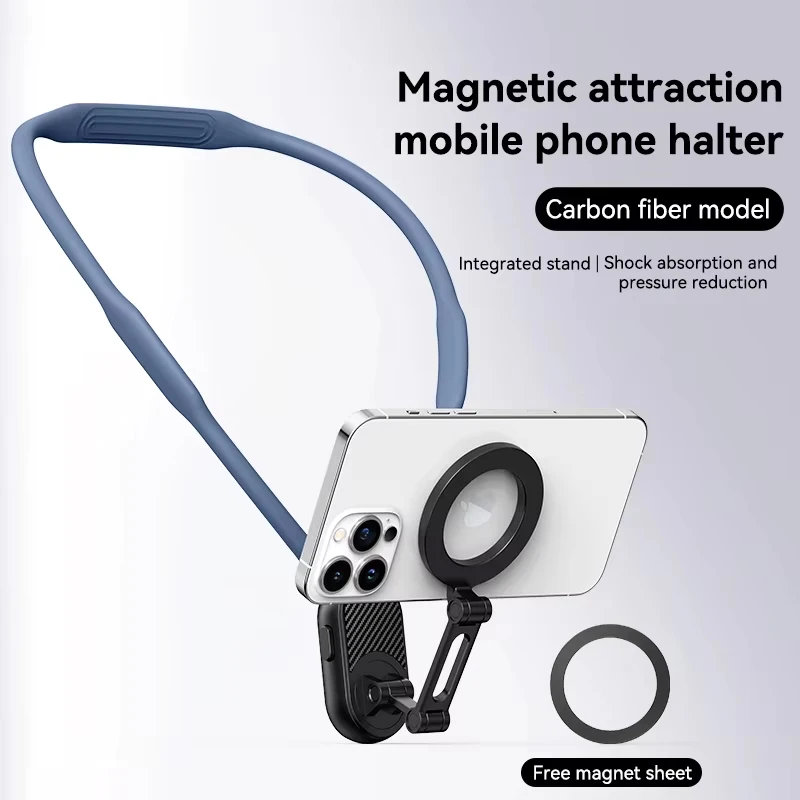 360° Rotating Magnetic Neck Mount Phone Clip