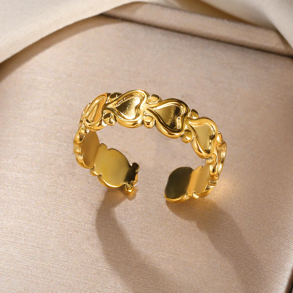 Feder Anillos Mujer Edelstahl Ringe Für Frauen Gold Farbe Bague Finger Ringe Devil'S Eye Anel Herz Schmuck Neue In Ring – Detail 32