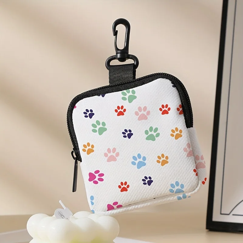 Claw print pattern coin purse, artificial leather zipper storage bag, multifunctional mini headphone case