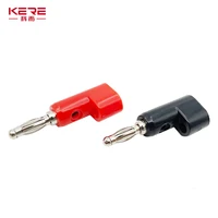 40pcs/4mm Adaptor Electrical Connecting bending  L shape Banana Jack Plug Socket for Binding Post Test Terminal Connector 3