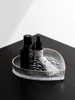 European Heart Clear Glass Tray With Gold Rim Small Large Set Of Two For Home Tabletop Jewelry Comestic Candle Watch Key Storage 4