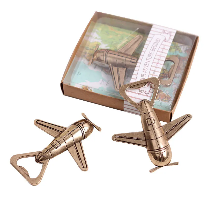 

200Pcs Airplane Model Bottle Opener Gold Zinc Alloy Small Wedding Favors for Guests Party Birthday Gift Bar Accessories Tools
