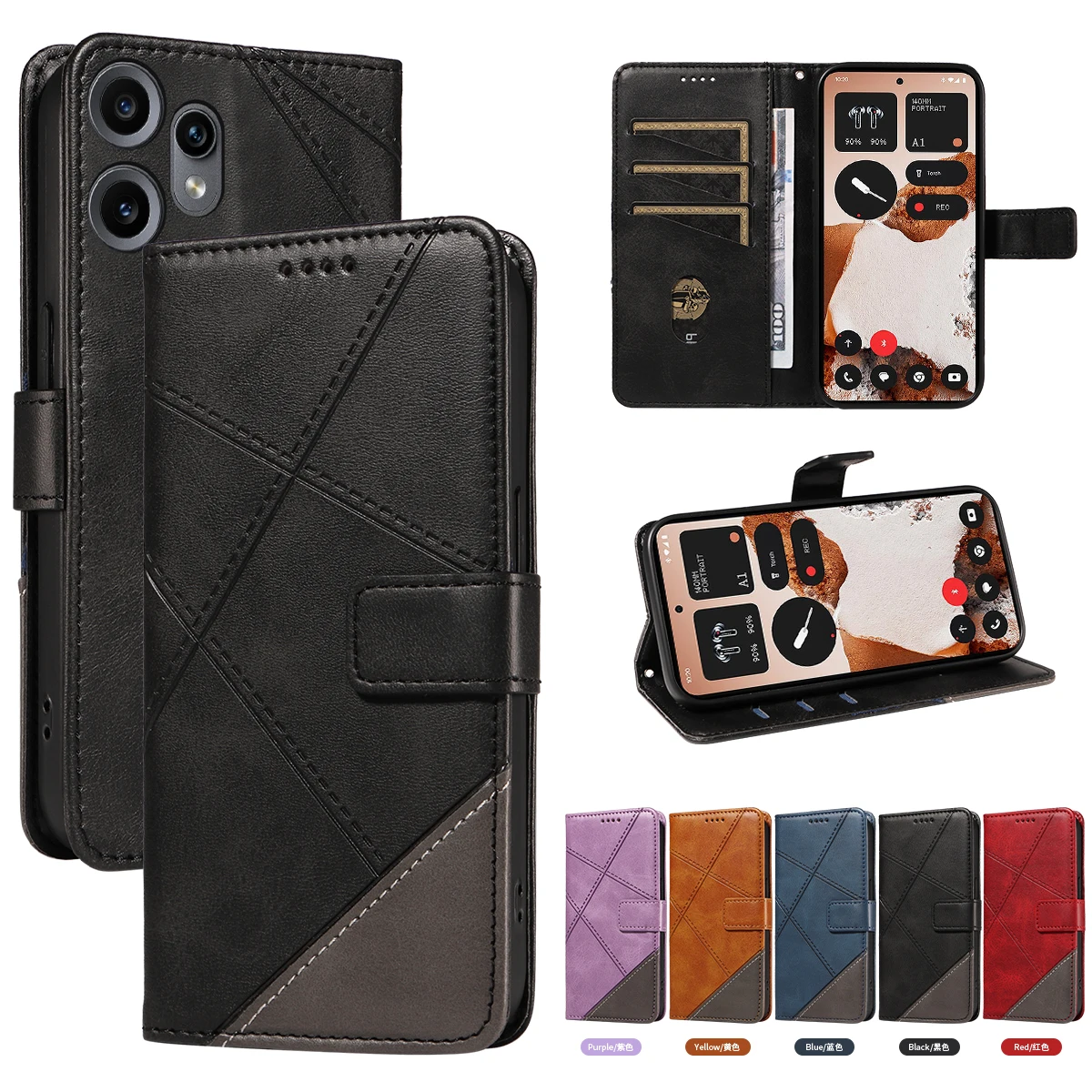 Leather Magnetic Flip Stand Wallet Case - Elegant Phone Cover & Book Bag Coque