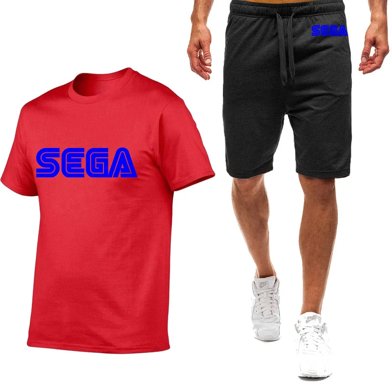 Sega 2023 New Men Summer Brand Hot Sale Nine Color Short-Sleeved Set Comfortable Simplicity Fashion Casual Breathable Suit