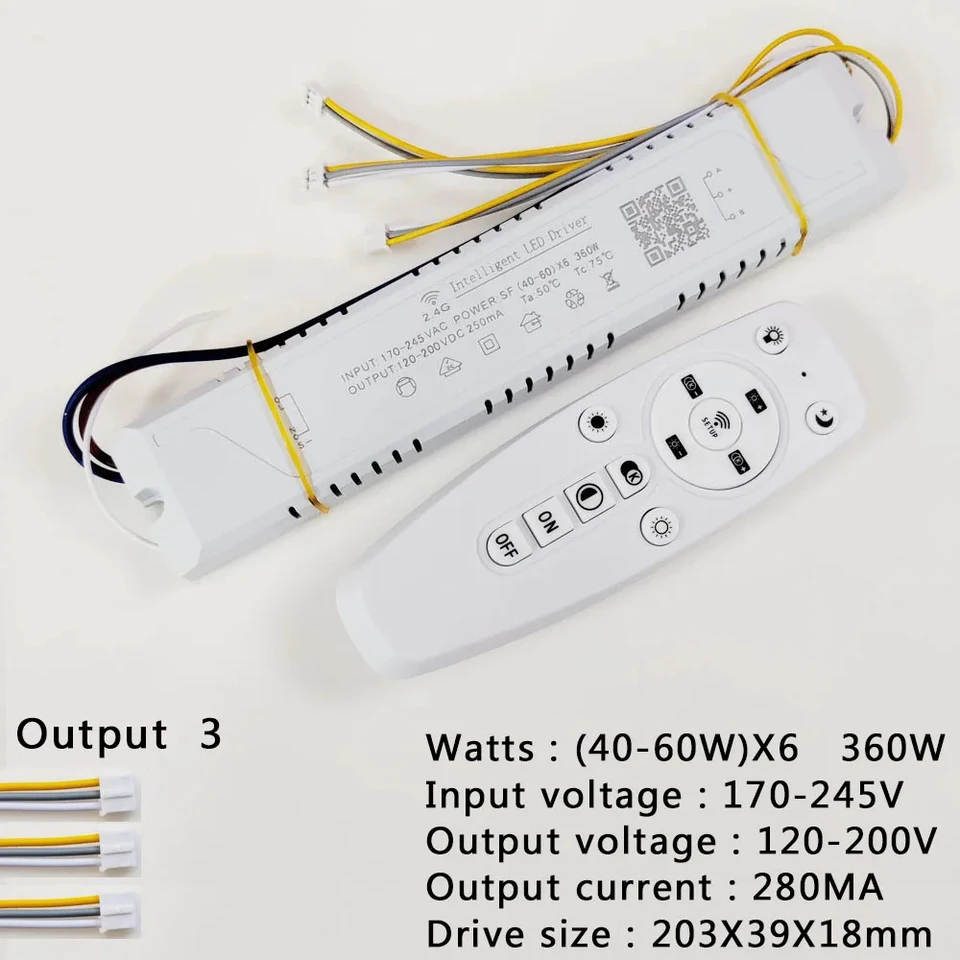Driver LED Intelligente 2.4G Con Telecomando E Controllo APP Per Lampadari Dimmerabili (60-80W) – Funziona A 220V, Cambio Colore