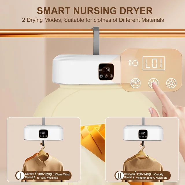 Portable Clothes Dryer - Upgraded 2.0 Portable Dryer for Apartment, RV, Travel- Easy to Use  Dryer with Dryer Bag for Underwear, 5