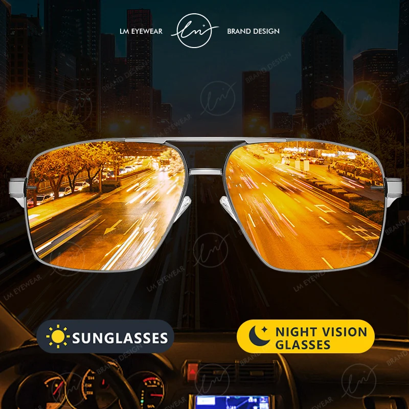 Photochromic Sunglasses Polarized Night Vision Goggles Anti-Glare Driving Cycling Outdoor Sport Glasses Men Women