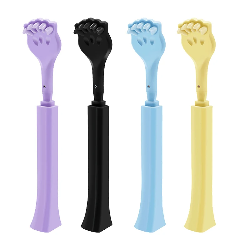 

Telescopic Handle Back Scratcher Stainless Steel Itch Relief Full Body Rake Palm Shape Anti-Itch Back Massager