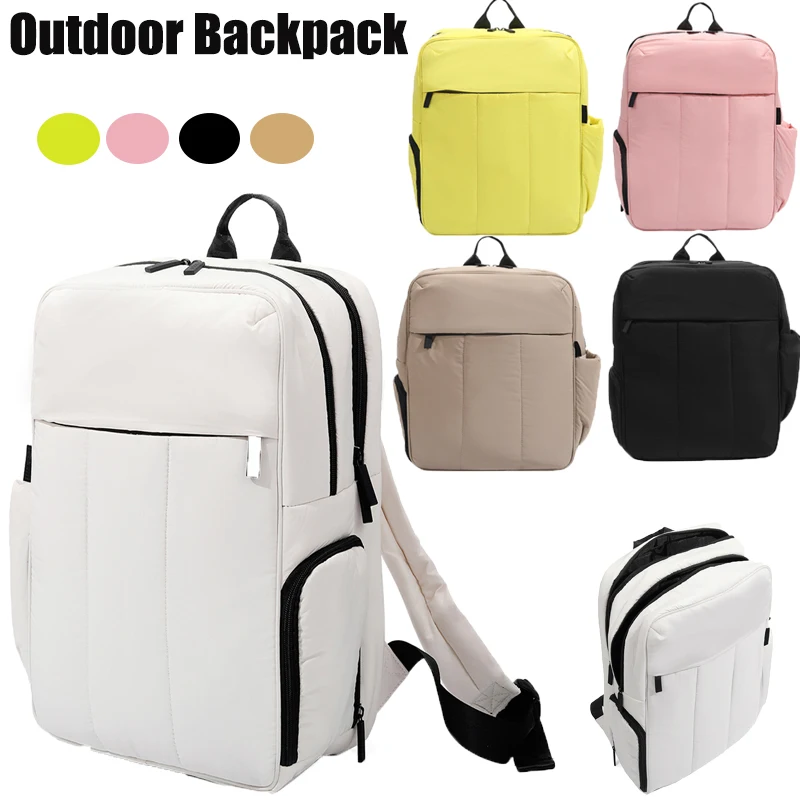 Nylon Travel Bag Large Capacity Lightweight Fashion Simple Backpack with Shoe Compartment for Outdoor Travel Fitness
