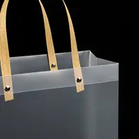 Sac à main en plastique givré Transparent, 10 pièces, en plastique de haute qualité, avec Style Simple et à la mode, Transparent givré 4