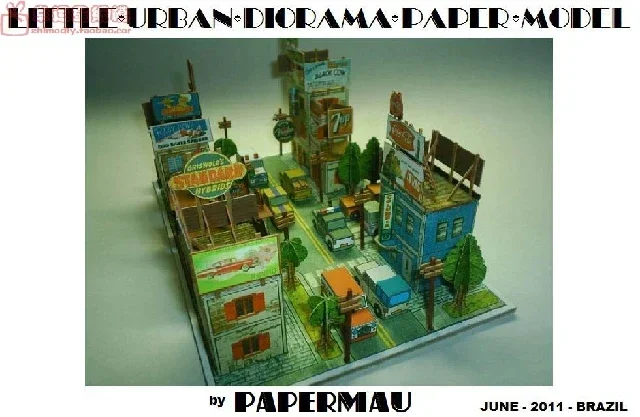 Town Scene Buildings Architecture Series 3D Paper Model DIY Handmade Toy
