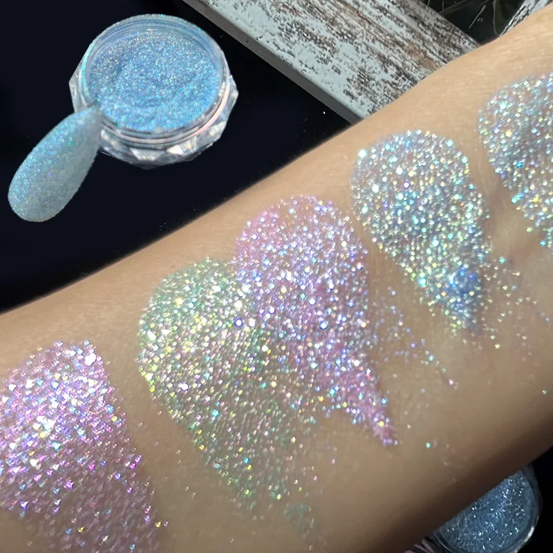 

Chrome Powder Holographic Nail Art Powder Mermaid Pearl Nail Powder Reflective Glitter 6 Boxes Irridescent Chrome Powder Pigment