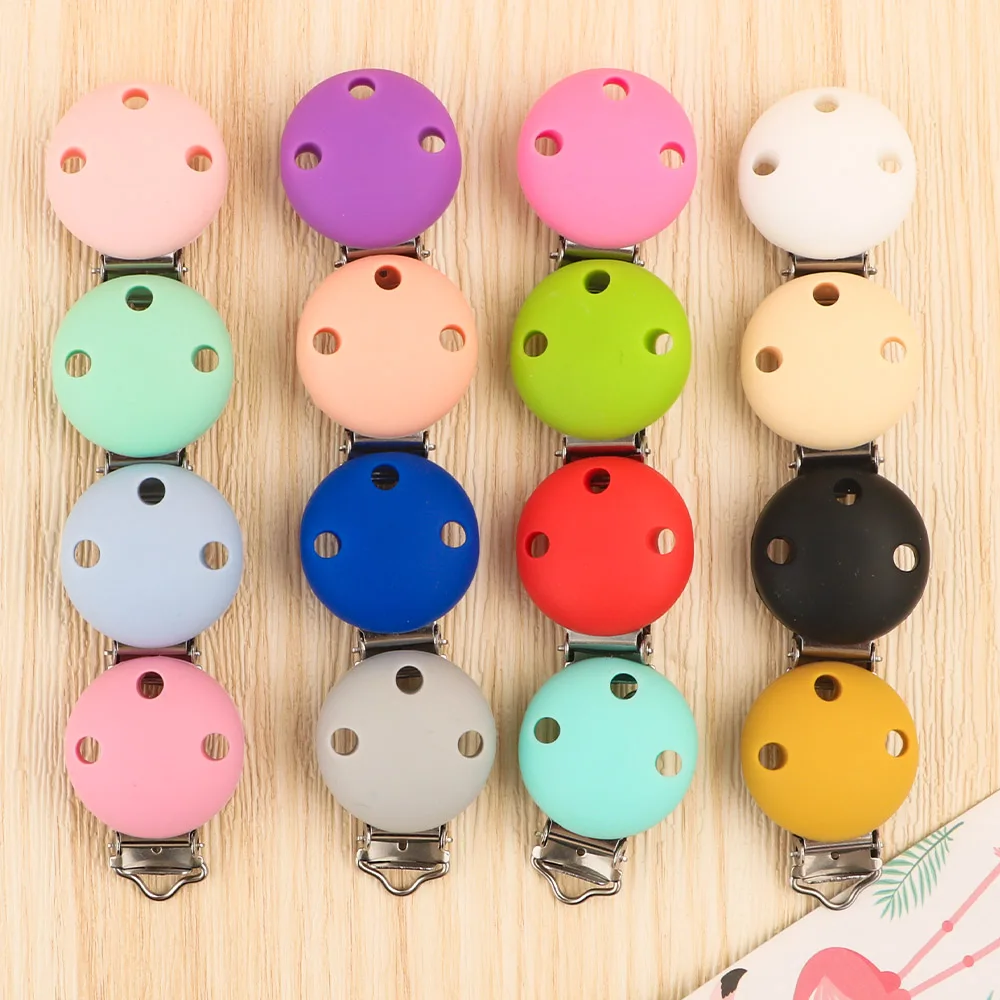 Kovict 5 Stück 30 mm/35 mm Silikon-Clips, runde Form, Schnuller-Clips, DIY-Schnullerkette für Schmuckherstellung, Bulk-Bastelarbeiten – Detail 5